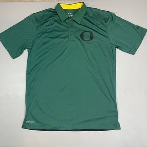Nike  Dri-Fit Oregon Ducks Polo Golf Shirt  Size Medium Green Football